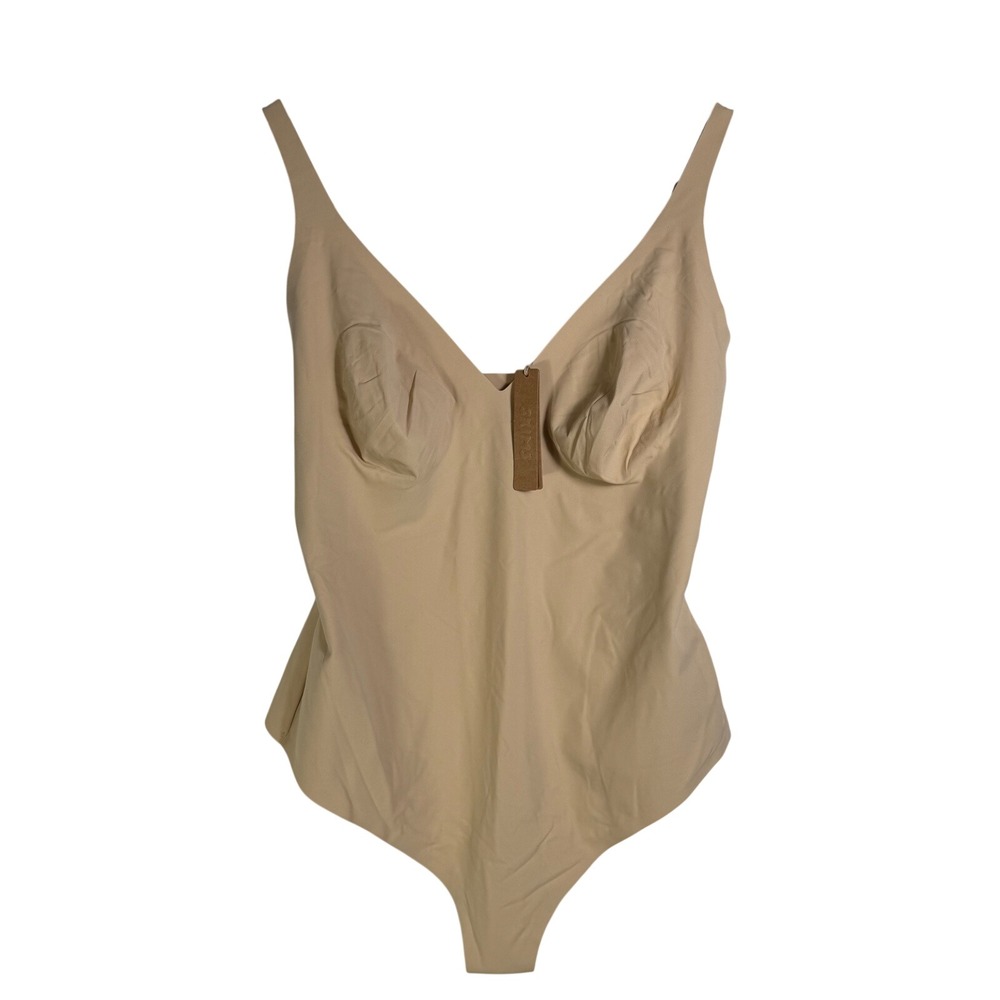 SKIMS Naked Plunge Bodysuit Sand Tan XL BD-THG-3841 NWT Womens